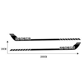 nuoozy Universal Car Side Skirt Vinly Decals Auto Body Side Sport Racing Stripe Graphic Stickers Exterior DIY Modified Decoration Accessories NJ016 Black (2Pcs)
