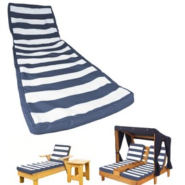 Patio Chaise Lounge mini Chair Replacement Cushion Cover,for Outdoor Kids pet Furniture Wooden Chair, Waterproof Fade Resistant Fabrics (Blue, Only 1 Cover)