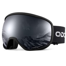 Odoland OTG Ski Goggles with Anti-fog, Anti-glare Lens UV400 Protection Adult Snow Goggles, Double Spherical Goggles for Skiing Skating Snowmobiles and Snowboards Suit Men and Women BB