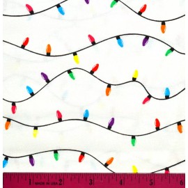 Unbranded Christmas Lights Fabric - HALF YARD - 100% Cotton Sewing Quilting Blender White