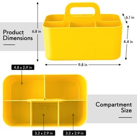 Tiawudi Multipurpose Caddy Organizer, Plastic Caddy with Handle, Stackable Desk Organizer for Stationery, Marker and Pencil, Office Supplies Organizer, Dorm Caddy