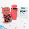 Calculator Red, Basic Small Solar and Battery Operated, Large Display