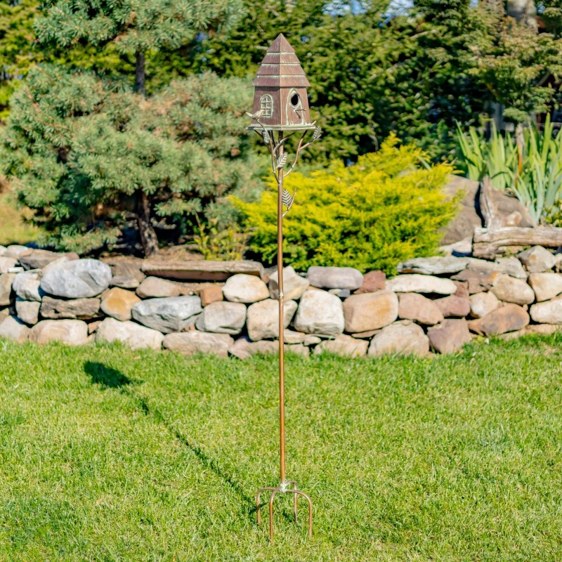 Zaer Ltd. Haystack Cabin Birdhouse Garden Stake "Sumeru"