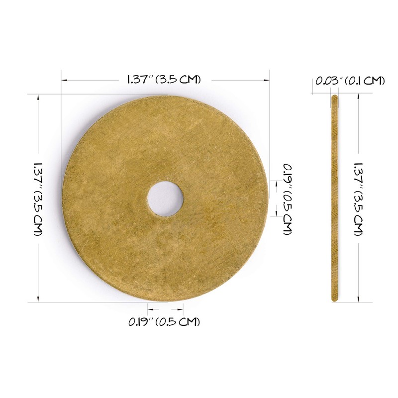 Hardware Philosophy Decorative Round Washers Brass Hardware 35 Millimeters -