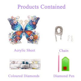 Rnigra Diamond Art, Crystal Art, Diamond Painting for Home Wall Decor, Home Decorations, Sun Catchers for Windows, Butterfly