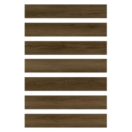 FloorPops 36-in by 6-in Dark Oak Peel and Stick Wood Floor Planks, Pack of 7 Tiles, FPW6155