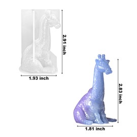 ResinWorld Mini 3D Giraffe Silicone Mold, Cute Aminal Molds for Resin, Clay, Candle, Plaster and Soap