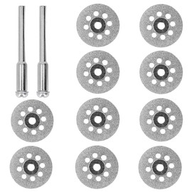 Round Hole Mini Diamond Cutter, Diameter 0.9 inches (22 mm) x 10 Pieces, Diamond Cutting 1.2 inches (3 mm) Axis x 2, Diamond Bit Router, Mini Router, Polishing Cutter, Router, Hole Cutting Bit Set,