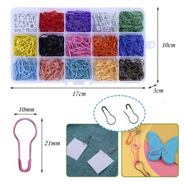 iJiZuo 450pcs Safety Pins with Clear Case(15 Colors)