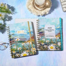 2025 Planner - Planner 2025, Jan 2025 - Dec 2025, 2025 Planner Weekly and Monthly, 6.4" x 8.5", Monthly Tabs, Hardcover, Twin-wire Binding, Back Pocket, Thick Paper, Perfect Organizer