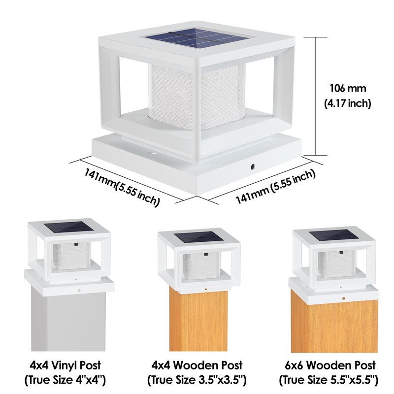 Mlambert 8 Pack Solar Post Lights Outdoor, Waterproof Fence Cap