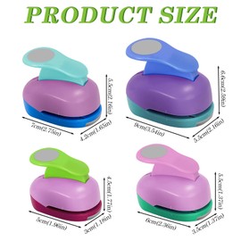 WANDGU 4 Piece Paper Punch Set: Round Paper Punch, Paper Punch, Round Motif Punch, 4 Sizes, Round Paper Motif Hole Punch, Punch Set, for DIY, Scrapbooking, Photo Albums (9 mm, 16 mm, 25 mm, 38 mm)