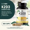 Vitamina D3 K2 360 Cápsulas Vitamina D3 y Vitamina K2