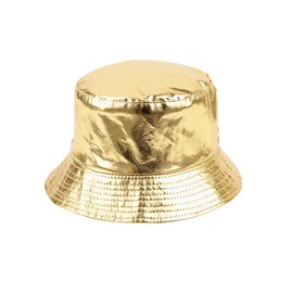 Hybursky Shiny Metallic Bucket Hat for Festival Party Reversible Bucket Hats Waterproof Rain Sun Hat for Women Men Beach Fisherman Hats Hiking Outdoor(Gold)