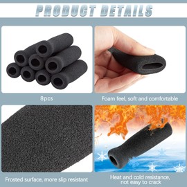 Timtin 4 Pieces Foam Cane Handle Grip Replacement Offset Walking Hand Foam Handle for Bicycle Handlebars Walking Cane Accessories 4.53 x 0.98 x 0.98 Inch, Black
