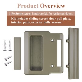 Stone Screen Hardware Kit for Andersen Doors, Fits Andersen A-Series Gliding & Hinged Patio Doors, Frenchwood, Narroline, Perma-Shield, Two/Three-Panel Series Doors Manufactured from 1982 to Present