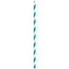 Unique Caribbean Teal Striped Paper Straws, (10 Count) - Eye-Catching