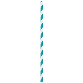 Unique Caribbean Teal Striped Paper Straws, (10 Count) - Eye-Catching & Eco-Friendly Party Straws to Elevate a Event