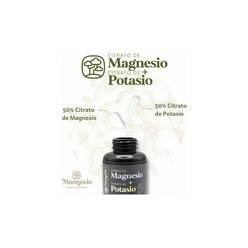 Citrato Magnesio Potasio Momosie Suplemento Alta Absorción Mujer Hombre Cápsulas