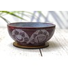Carved Soapstone Serving,Incense Burner,Cleansing, Burning Sage, Smudge Bowl 5" x