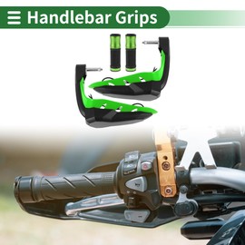 Partuto 7/8" 22mm 15/16" 24mm Motorcycle Hand Grips Cover Kit Aluminum Alloy Rubber Handlebar Cover Diamond Pattern Green