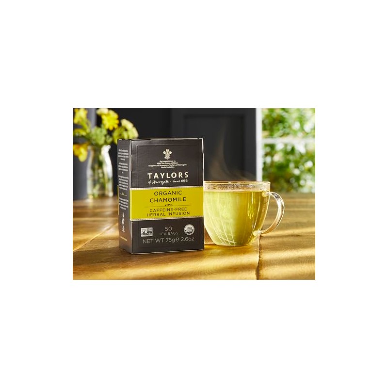 Taylors of Harrogate Organic Chamomile, Herbal Tea, Pillow Bags, 50