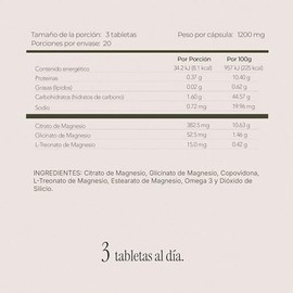 MAGNESIO COMPLEX PREMIUM - Maklen Magnesio Complex 3 - Glicinato, Citrato y L-Treonato - Apoyo Digestivo, Relajacion y Enfoque - 60 Tabletas de 1,200 