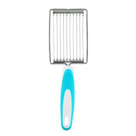 Luncheon Meat Cutter, Stainless Steel Luncheon Meat Cutter Tomato Slicer Fruits Cutter Luncheon Meat Slicer with Handle Cheese Boiled Egg Ham Tomato Serrated Slicing Knife (Blue)