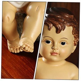 STOBAZA 2 Pcs Holy Child Ornament Baby Nativity Ornaments Creche Saint Religious Statue Willow Tree Nativity Kids Holy Statues Child Statue Christmas Decorations Divine Mini White Resin