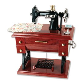G Ganen Musical Sewing Machine Music Box Vintage Look (Brown-1)