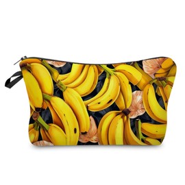 Livel lhood Banana Makeup Bag Cute Small Organizer Zipper Pouch Banana Cosmetic Bag Birthday Present for Women Friends -1