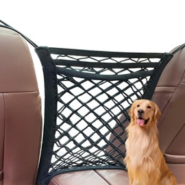 Esshogo 3 Tier Mesh Bag Car, Mesh Bag for Backrest, Mesh Car Storage, Car Accessories Interior, Multifunctional Driver Storage