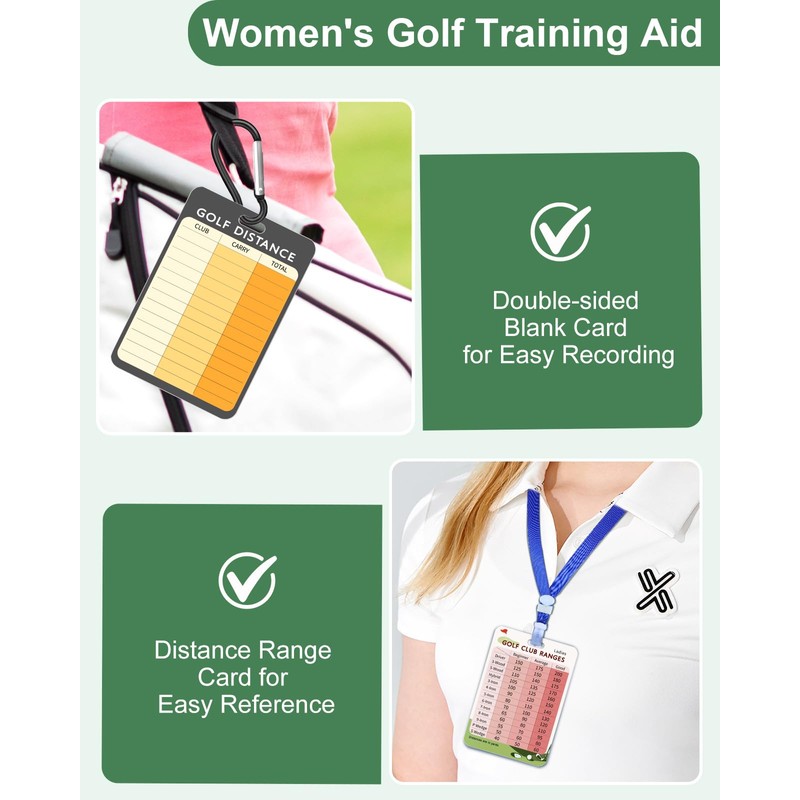 Swooflia 2 Pcs Golf Club Range Chart Card - Women