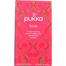 Pack of 1 x Pukka Herbal Teas Love Organic Rose Chamomile and Lavender Tea - Caffeine Free - 20 Bags