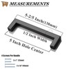 Probrico (6 Pack) Square Black Cabinet Handles 5 Inch(128mm) Hole