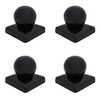 Square Metal Black Fence Gate Post Cap With Ball Flange