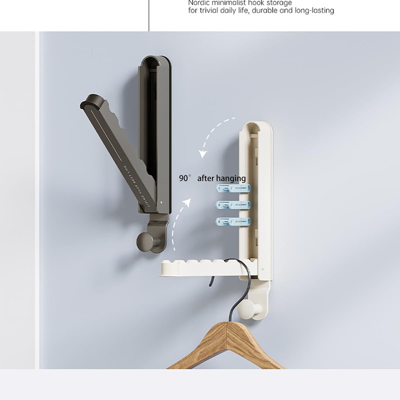 METSHOW Multi-Functional Wall Hooks Retractable Over The Door Hook,Foldable Over