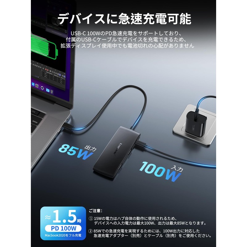 【Genuine Dual 4K 60Hz Experience】USB C Docking Station, 4K@60Hz HDMI,