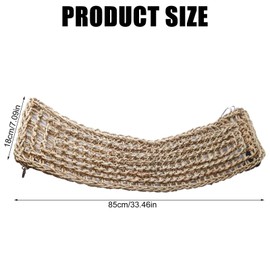 85 x 18 cm Bird Seagrass Mat, Budgie Accessories, Bird Hammock with Hooks, Bird Cage Accessories, Bird Seagrass Mat, Climbing Rope Ladder Chew Toy for Cockatiel, Hamster, Guinea Pig