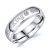 PHILSP King and Queen Matching Promise Rings - Adjustable Opening,