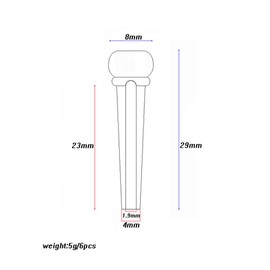 RuiJOTWAT 6pcs Ebony Bridge Pin With 4mm Golden Classical Style Dot Acoustic Guitar