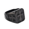 REchoLI Cross Ring for Man,Stainless Steel Black Cross Ring Bold