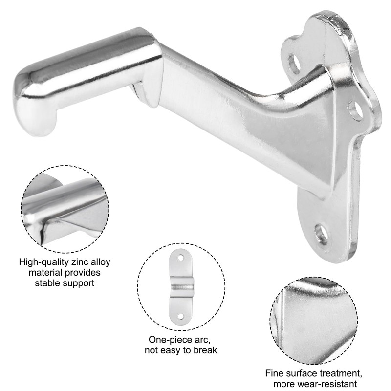 RealPlus Handrail Bracket 3" Staircase Hand Rail Brackets Wall Mounted