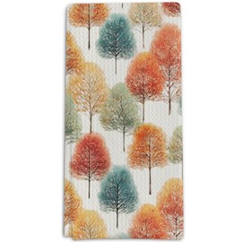 Fall Gifts Kitchen Towels for Autumn Thankgiving, Fall Trees Decorative Towels for Bar Kitchen Bathroom