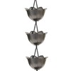 Monarch Rain Chains Aluminum Lotus Pewter Rain Chains for Gutters