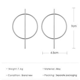 TseenYi Fashion Earrings Personality Exaggerated Large Circle Earrings Jewelry for Women and Girls(Silver)