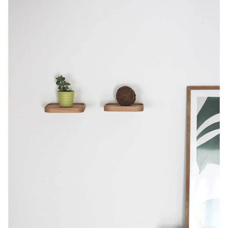 anaan Raft Wall Shelf, Square Floating Shelf, Wood, Small Shelves,