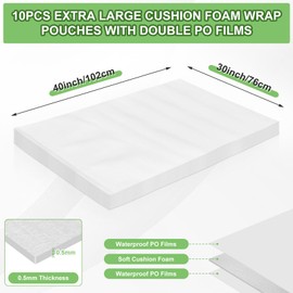 10 Pcs 30 x 40 Inch Extra Large Foam Pouches, Cushion Foam Pouches for Moving, Moving Supplies Packing Wrap Bag for Large Dishes, Book, Photo Frame, Canvas Artwork and Fragile Items