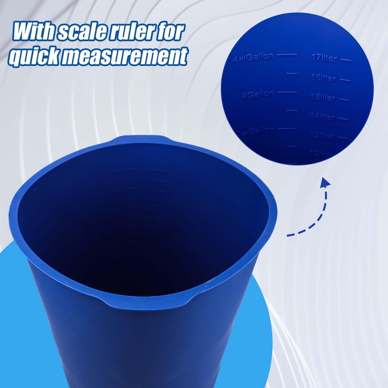 5 Gallon Bucket Liner, Reusable Rubber Bucket Liners with Measuring