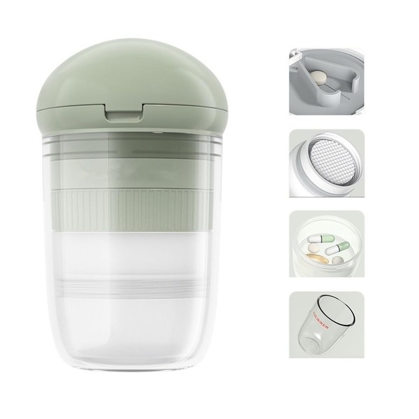Multifunctional 4-in-1 Tablet Cutter, Pill Grinder, Pill Organiser, Small Travel